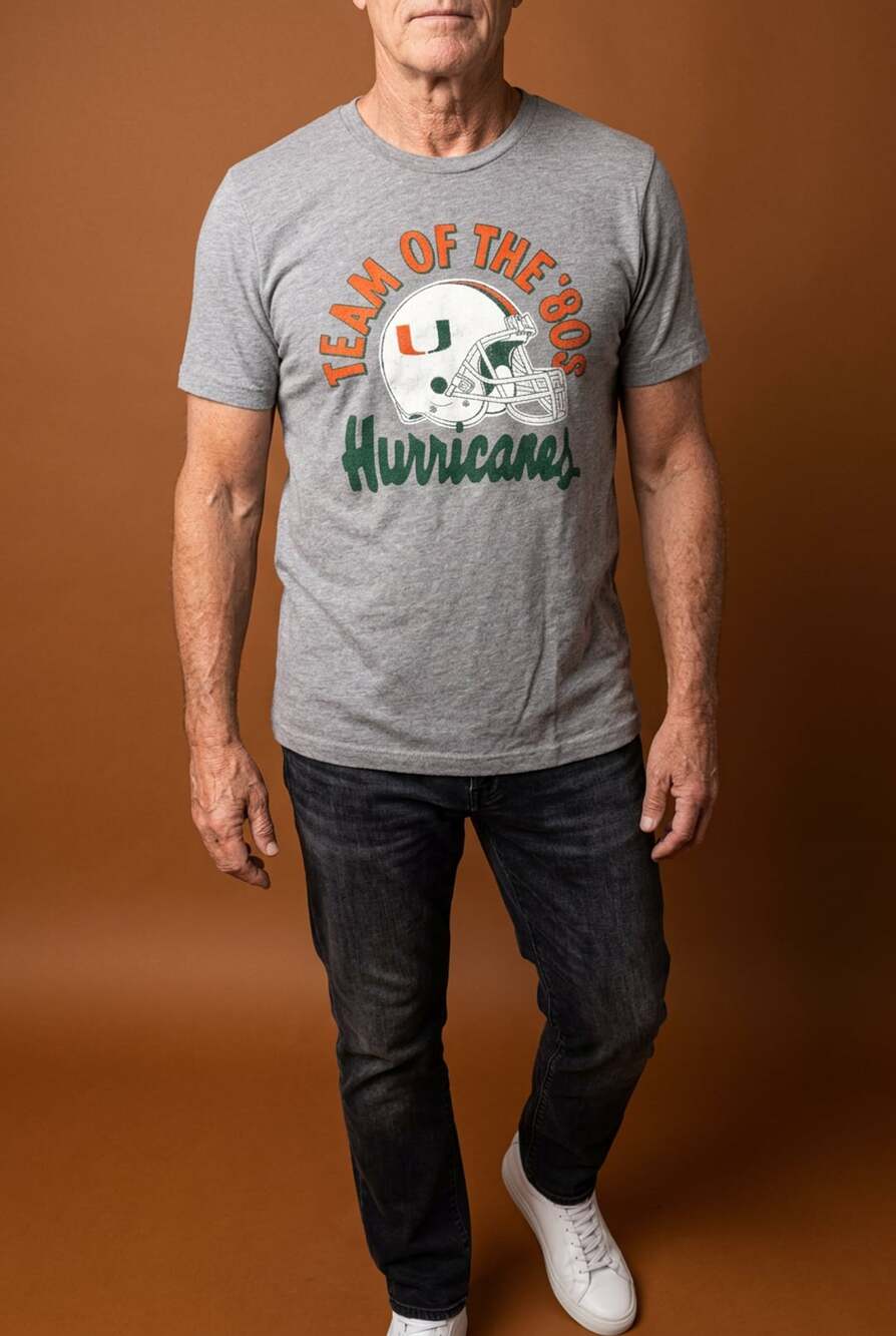 Homefield Miami Hurricanes Team of the '80s Grey T-Shirt